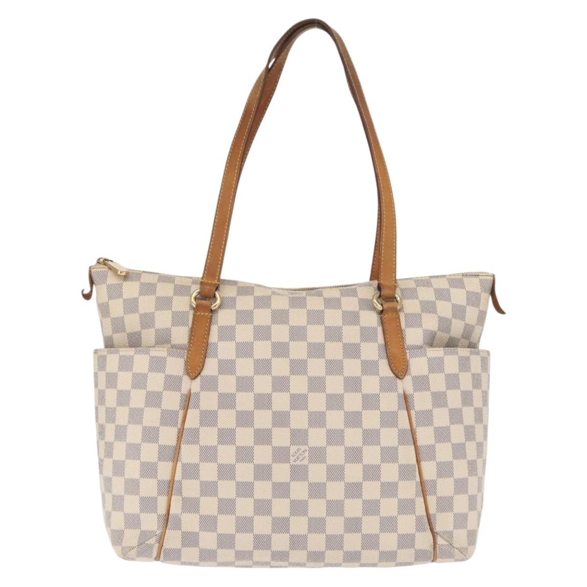 Louis Vuitton Totally Handbag Damier azur, WHITE, CANVAS, Tote bag