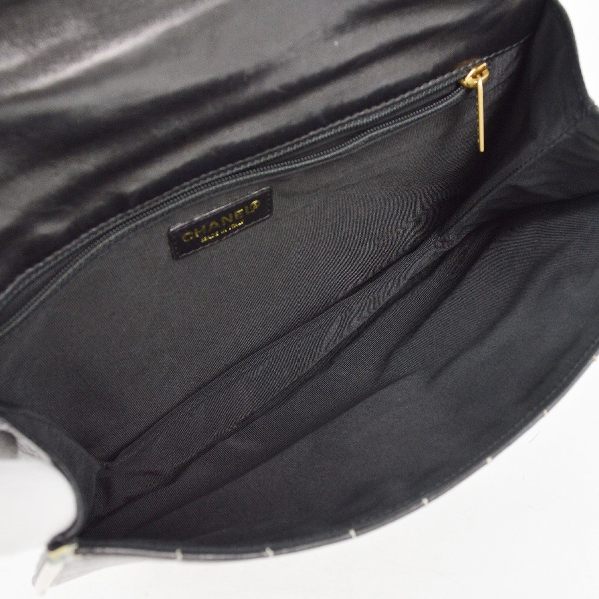 Chanel Chocolate Bar Mademoiselle Flap Bag Quilted Leather, BLACK, LEATHER, Shoulder bag