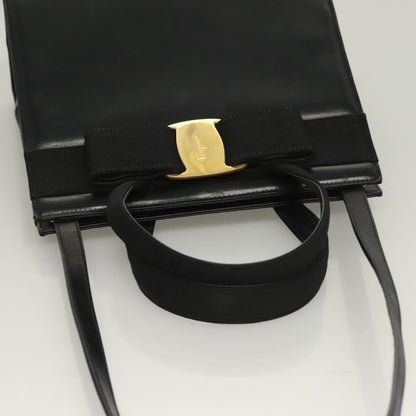 Salvatore Ferragamo Convertible Vara Bow Tote Leather, BLACK, LEATHER, Handbag