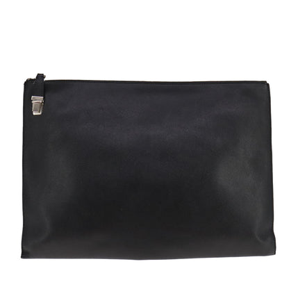 Prada Vintage Pouch Leather, BLACK, LEATHER, Clutche & pouche
