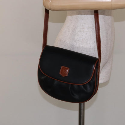 Celine Vintage Triomphe Shoulder Bag Leather, BLACK, LEATHER, Shoulder bag