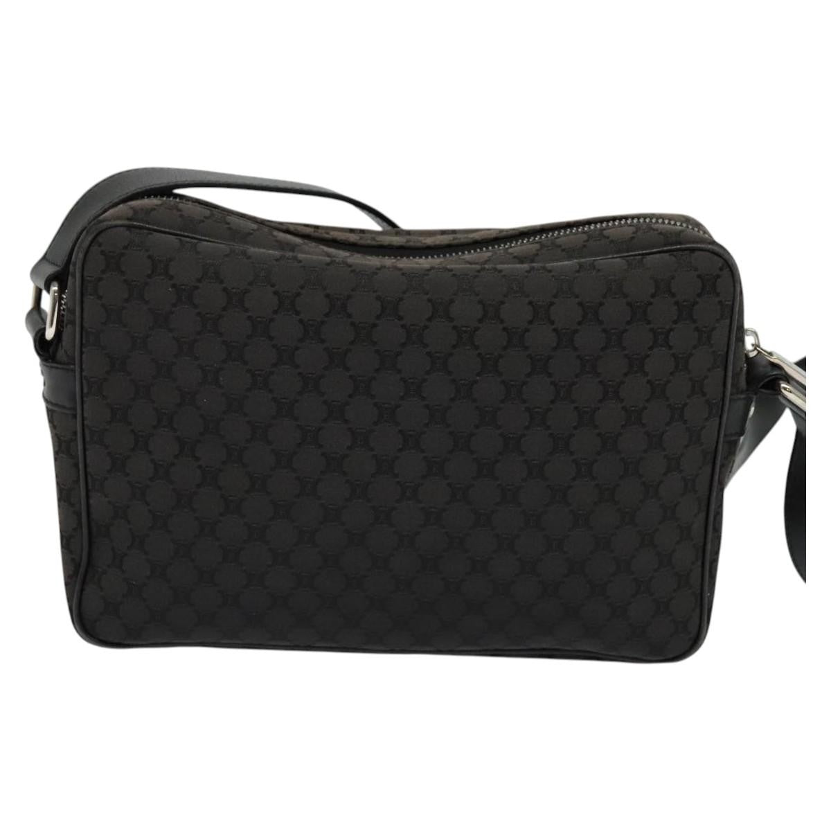 Celine Vintage Macadam Shoulder Bag Canvas, BLACK, CANVAS, Shoulder bag