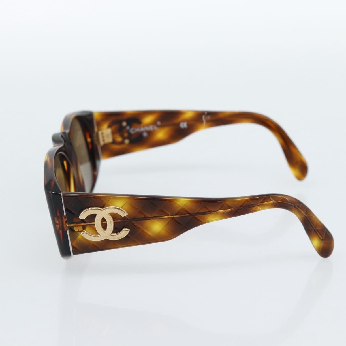 Chanel CC Logo Matelasse Sunglasses Eye Wear Plastic, Brown, Plastic, Sunglasses