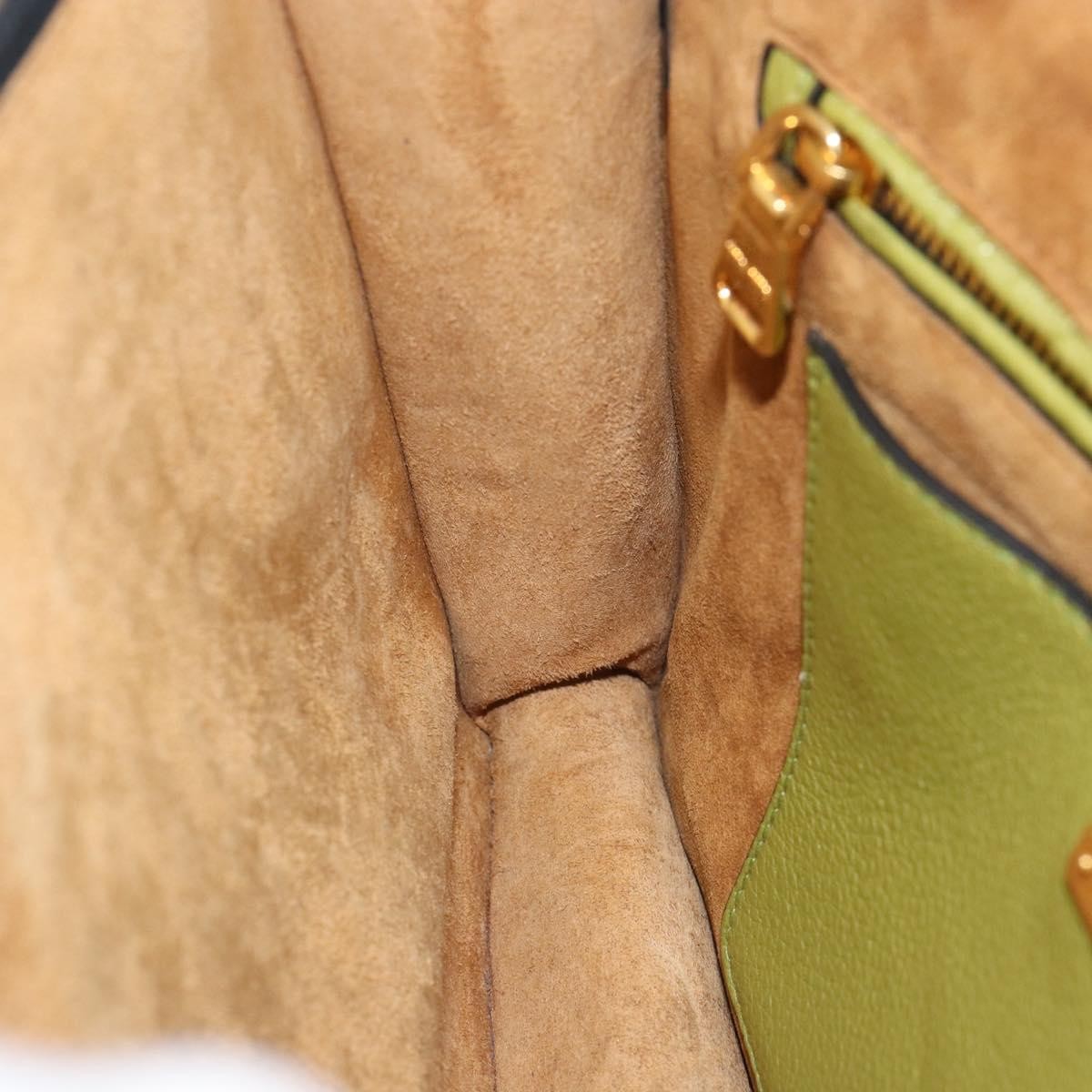 Miu Miu Madras Convertible Compartment Tote Leather, GREEN, LEATHER, Handbag