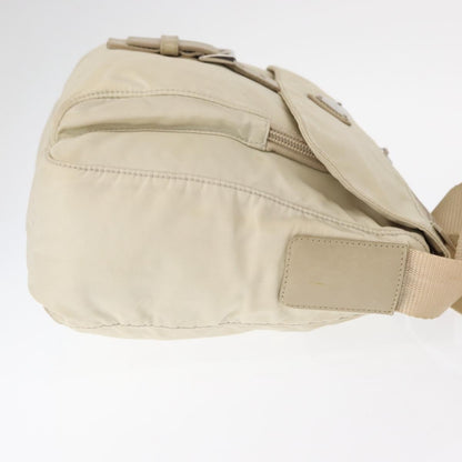 Prada Buckle Messenger Bag Tessuto, BEIGE, NYLON, Shoulder bag