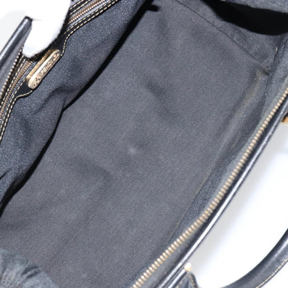 Fendi Vintage Pequin Boston Bag Coated Canvas, BLACK, CANVAS, Handbag