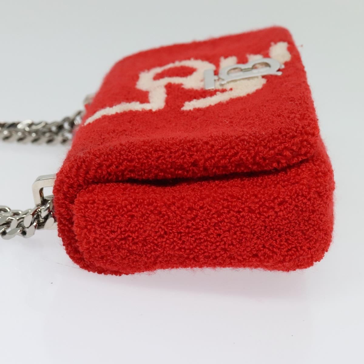 Burberry Lola Shoulder Bag Pile, RED, COTTON, Shoulder bag