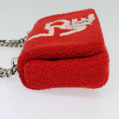 Burberry Lola Shoulder Bag Pile, RED, COTTON, Shoulder bag