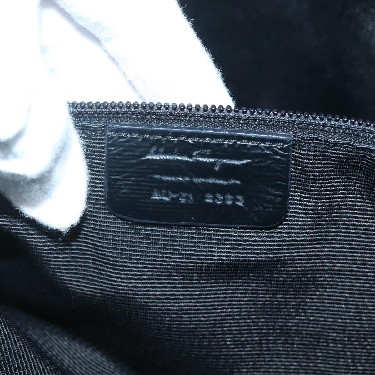 Salvatore Ferragamo Gancini Shoulder Bag Leather, BLACK, LEATHER, Shoulder bag