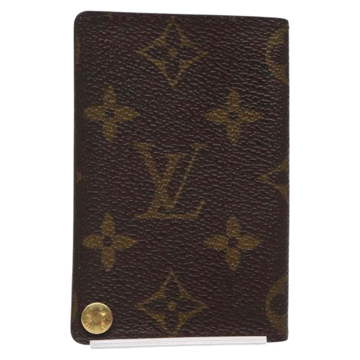 Louis Vuitton Porte Cartes Pression Card Case Monogram Canvas, BROWN, CANVAS, Card Holders