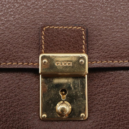 Gucci Vintage Shoulder Bag Leather, BROWN, LEATHER, Shoulder bag