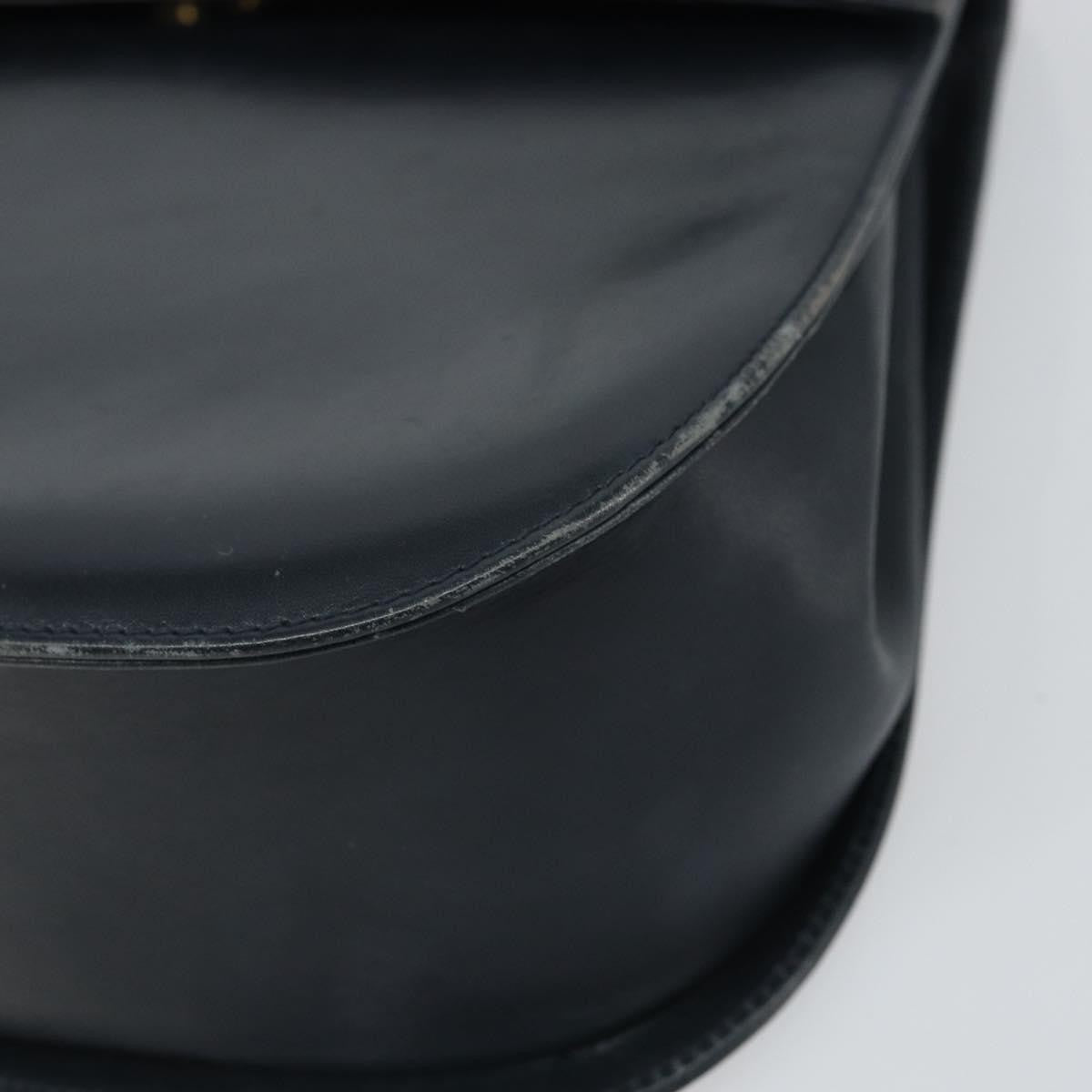 Salvatore Ferragamo Gancini Shoulder Bag Leather, NAVY, LEATHER, Shoulder bag