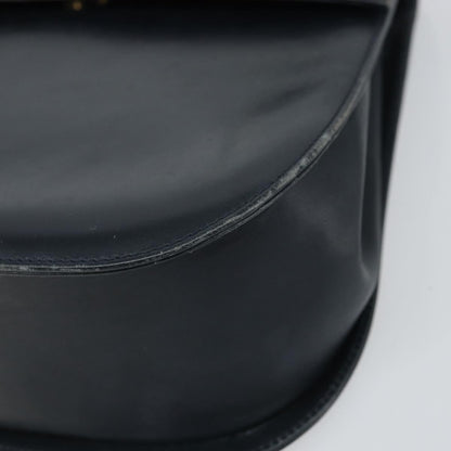 Salvatore Ferragamo Gancini Shoulder Bag Leather, NAVY, LEATHER, Shoulder bag