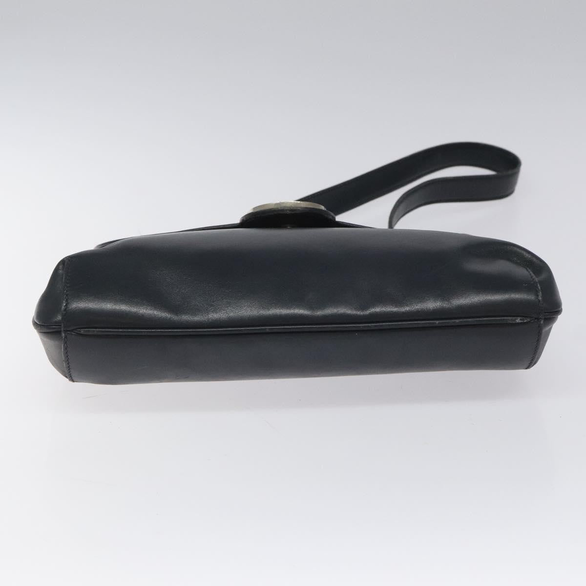 Gucci Vintage Shoulder Bag Leather, NAVY, LEATHER, Shoulder bag
