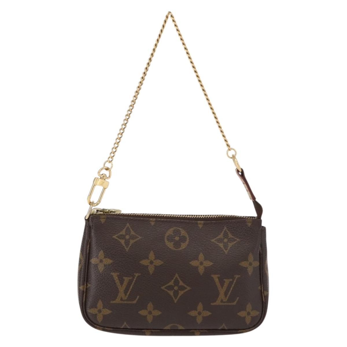 Louis Vuitton Mini pochette accessoires Canvas, BROWN, CANVAS, Clutche & pouche