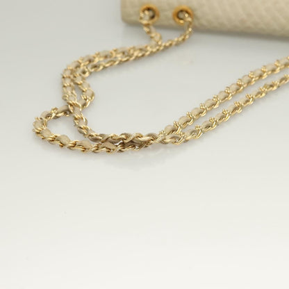 Bally Vintage Chain Shoulder Bag Quilted Leather, WHITE, LEATHER, Shoulder bag