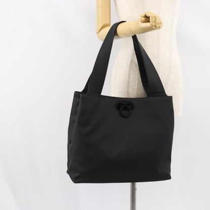 Salvatore Ferragamo Gancini Tote Nylon, BLACK, NYLON, Tote bag