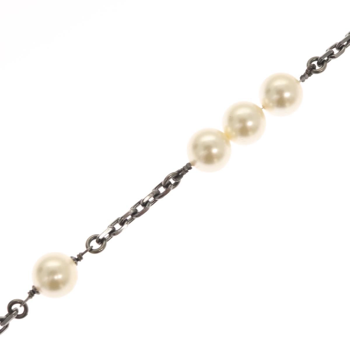 Chanel CC Pearl Necklace Faux Pearls and Metal, WHITE, METAL, Necklace