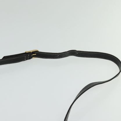 Celine Vintage Circle Logo Crossbody Bag Leather, BLACK, LEATHER, Crossbody bag