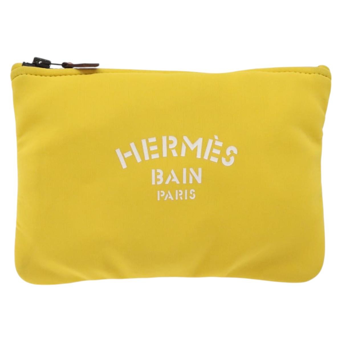 Hermes Neobain Case Neoprene, YELLOW, NYLON, Toiletry Case