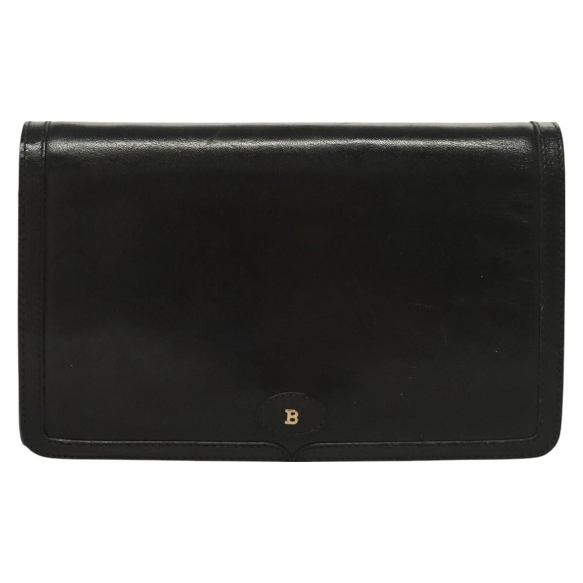 Bally Vintage Chain Shoulder Bag Quilted Leather, BLACK, LEATHER, Shoulder bag