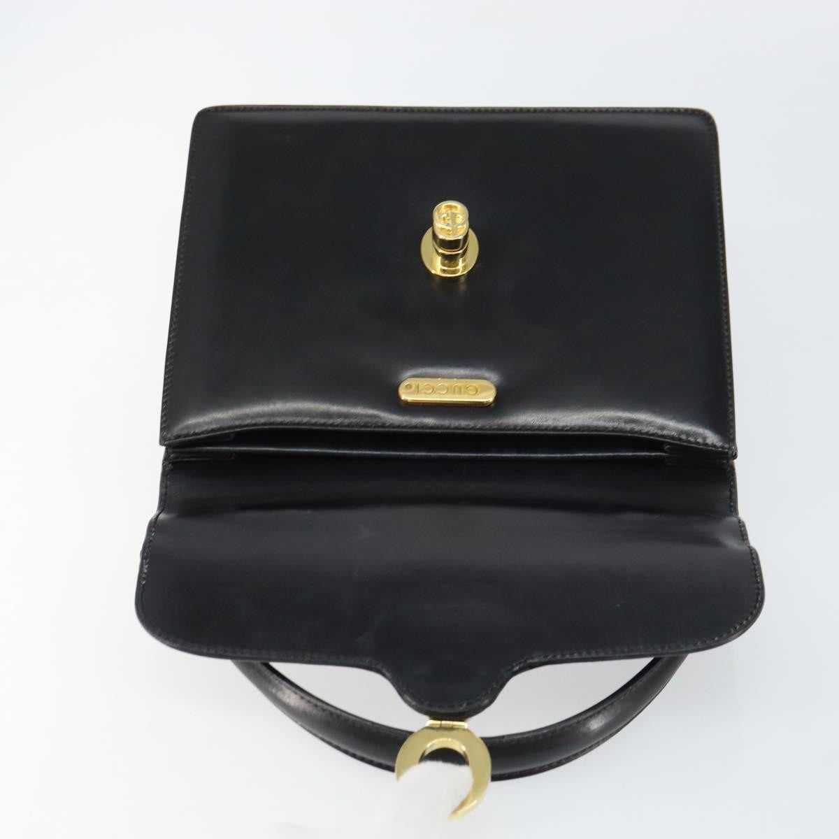 Gucci Vintage Handbag Leather, BLACK, LEATHER, Handbag