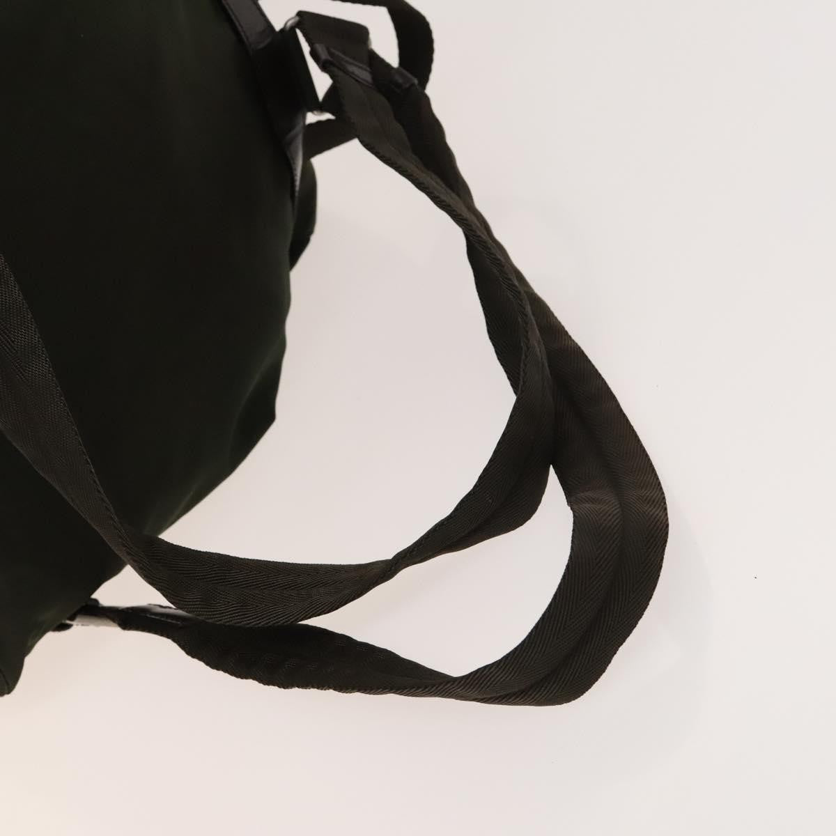 Prada Vela Double Front Pocket Backpack Tessuto with Saffiano Leather, KHAKI, NYLON, Backpack