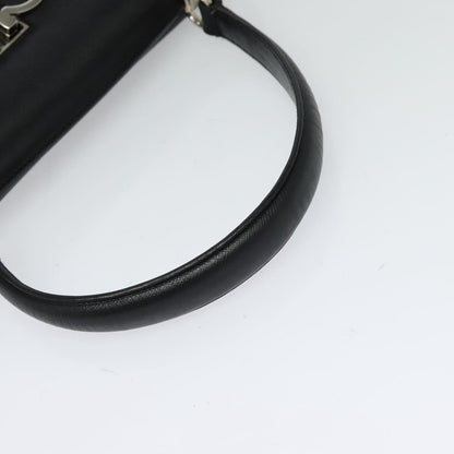 Salvatore Ferragamo Double Gancini Top Handle Bag Saffiano Leather, BLACK, LEATHER, Handbag