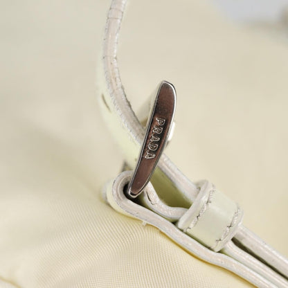 Prada Front Pocket Buckle Backpack Nylon, ECRU, NYLON, Backpack