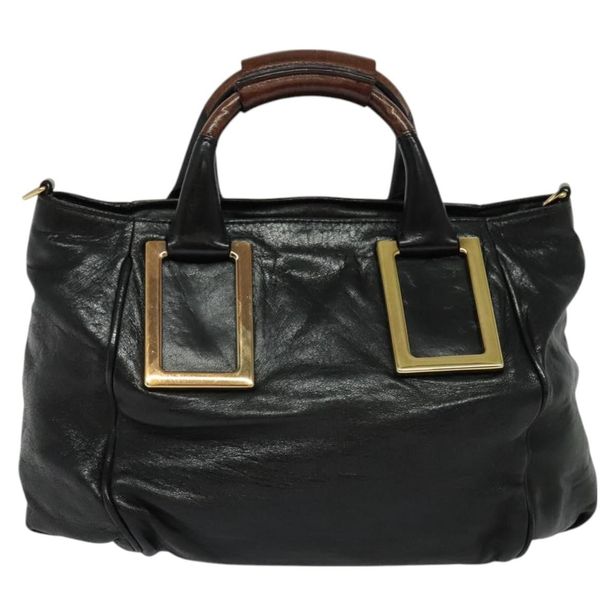 Chloe Ethel Tote Leather, BLACK, LEATHER, Tote bag