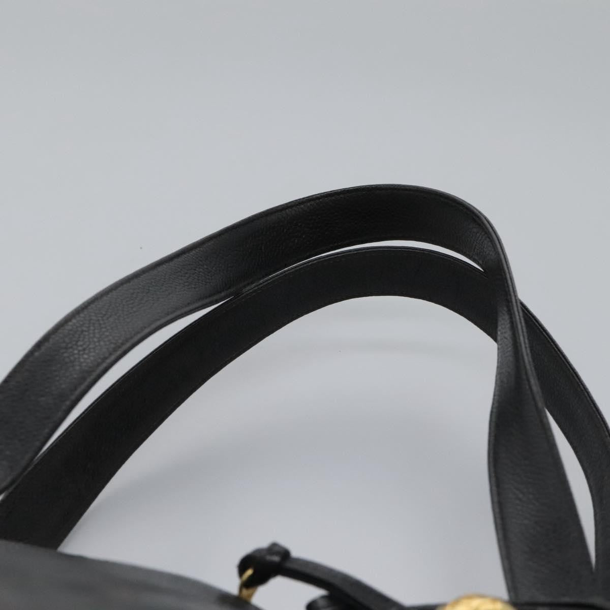 Chanel Vintage CC Dome Bag Leather, BLACK, LEATHER, Tote bag