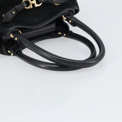 Salvatore Ferragamo Gancini Tote Suede, BLACK, SUEDE, Tote bag