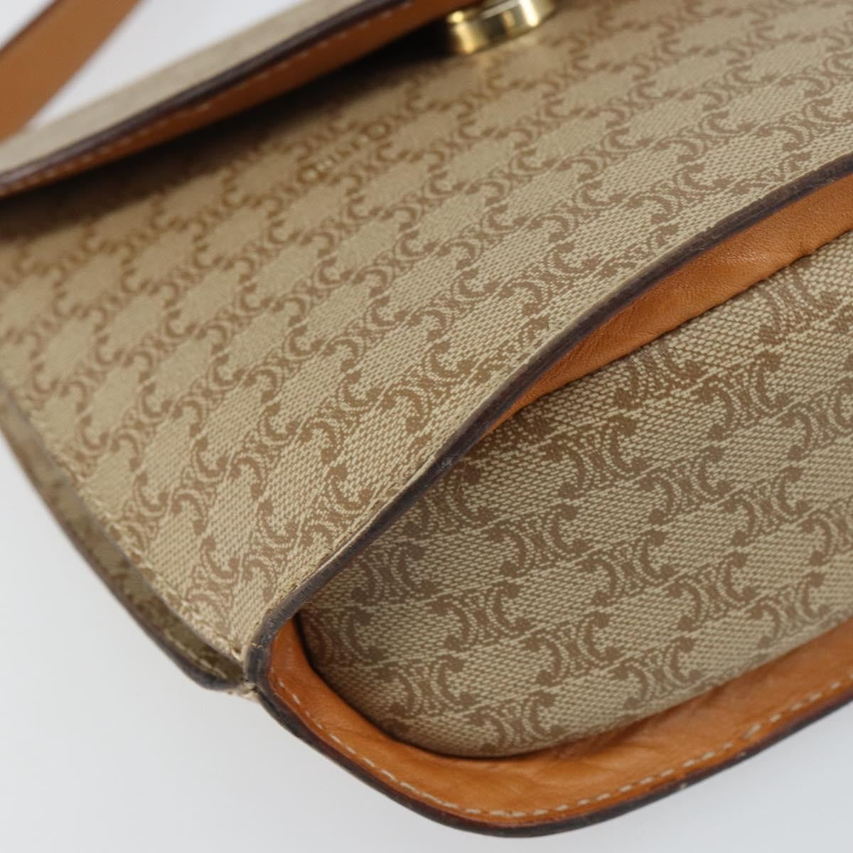 Celine Vintage Macadam Shoulder Bag Canvas, BEIGE, CANVAS, Shoulder bag