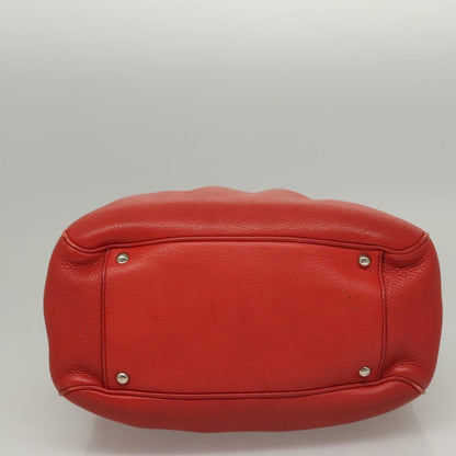 Salvatore Ferragamo Gancini handbag Leather, RED, LEATHER, Handbag