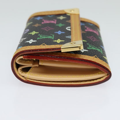 Louis Vuitton Porte-Monnaie Plat Coin Purse Monogram Multicolor, BLACK, CANVAS, Wallets