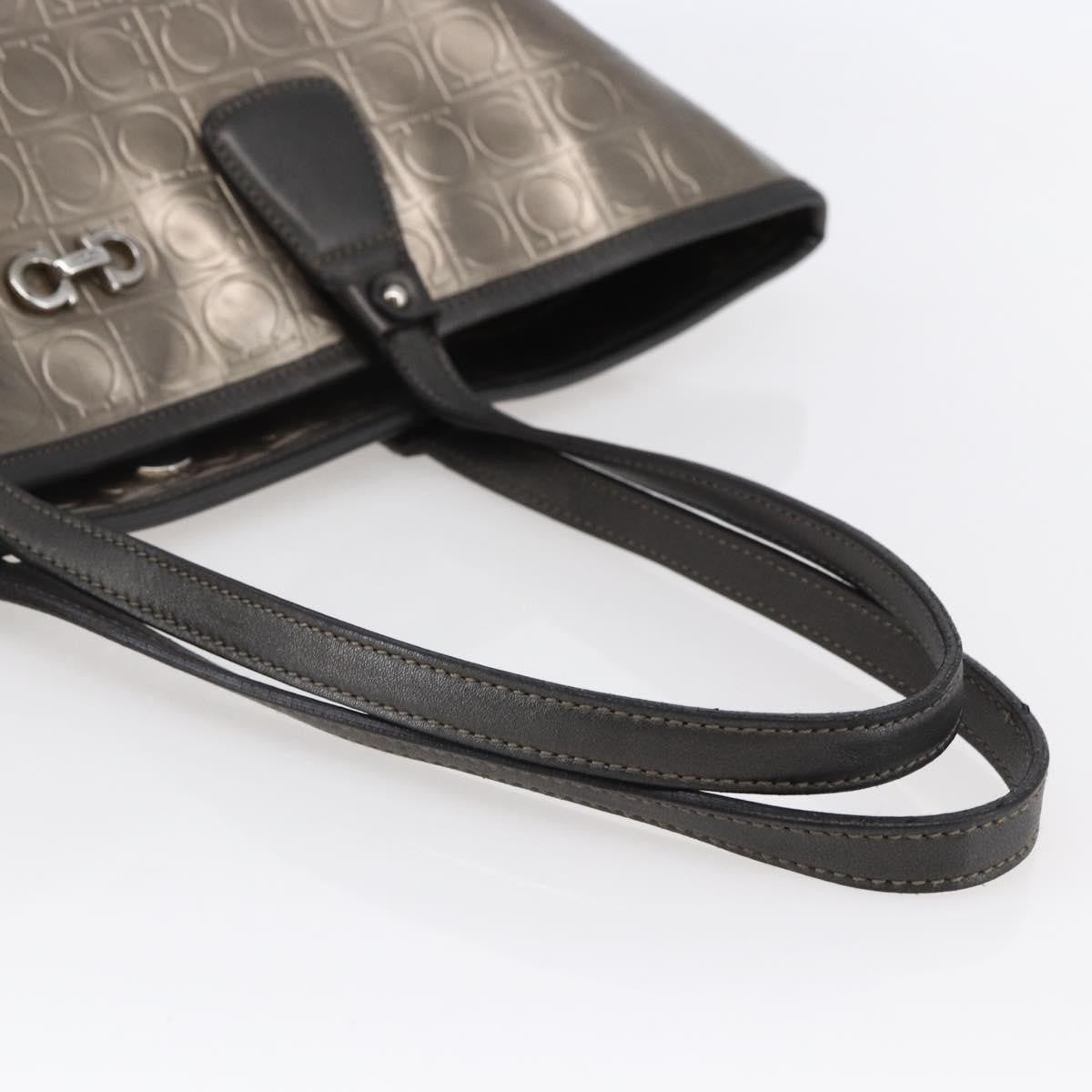 Salvatore Ferragamo Gancini Tote Patent leather, GOLD, PATENT_LEATHER, Tote bag