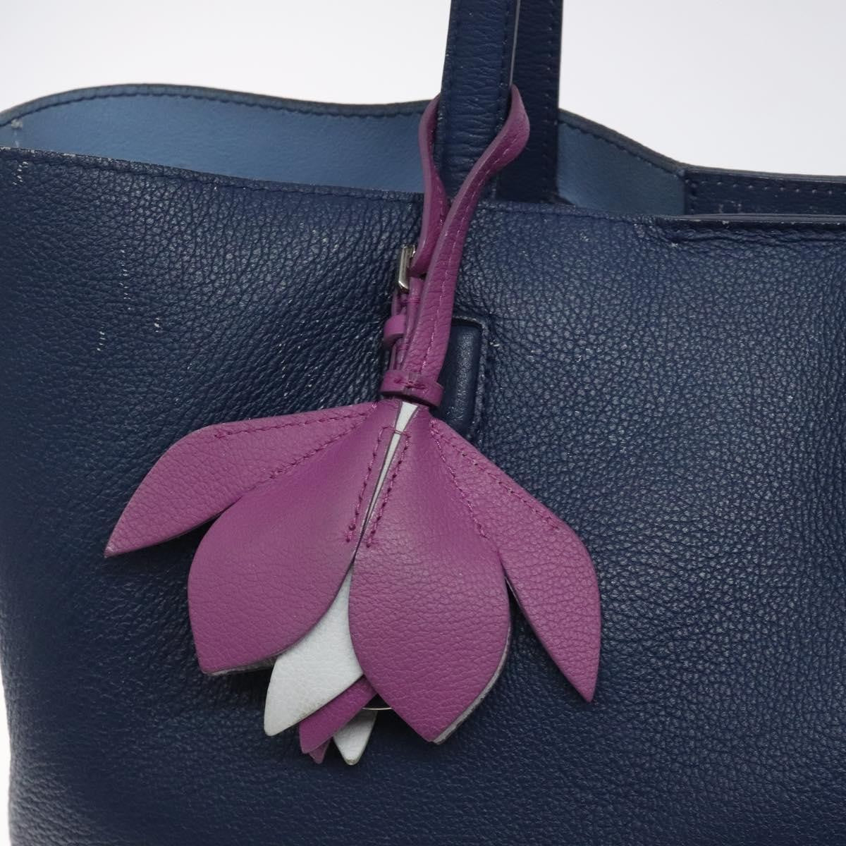 Christian Dior Blossom Handbag Leather, BLUE, LEATHER, Tote bag