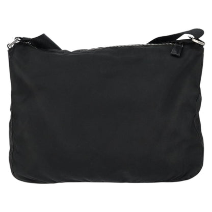 Prada Front Zip Messenger Bag Tessuto, BLACK, NYLON, Shoulder bag