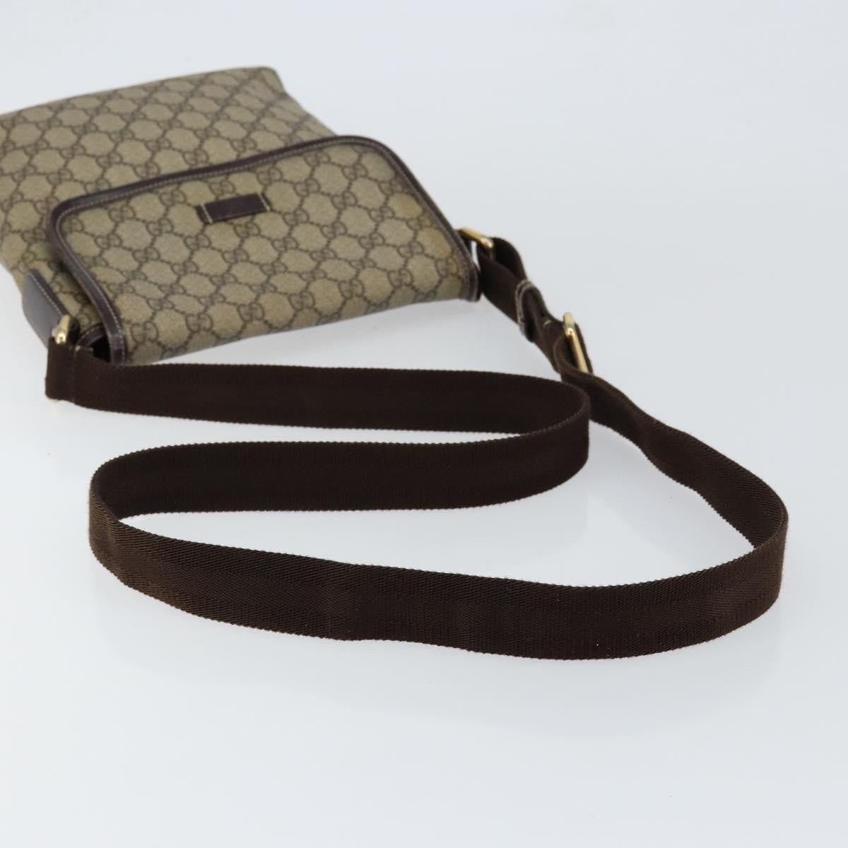 Gucci Flap Messenger GG Coated Canvas, BEIGE, PVC, Shoulder bag