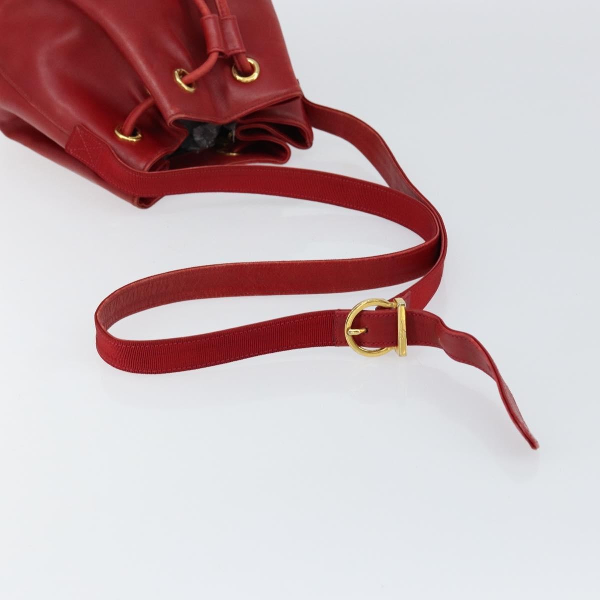 Salvatore Ferragamo Vala Shoulder Bag Leather, RED, LEATHER, Shoulder bag