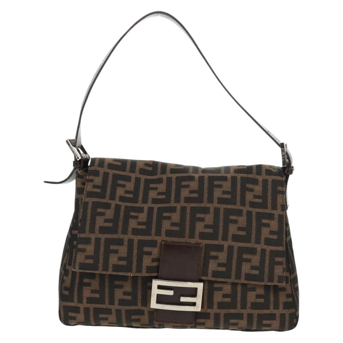 Fendi Mamma Baguette Zucca canvas, BLACK, CANVAS, Shoulder bag