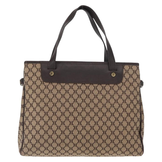 Celine Vintage Macadam Handbag Canvas, BEIGE, CANVAS, Handbag