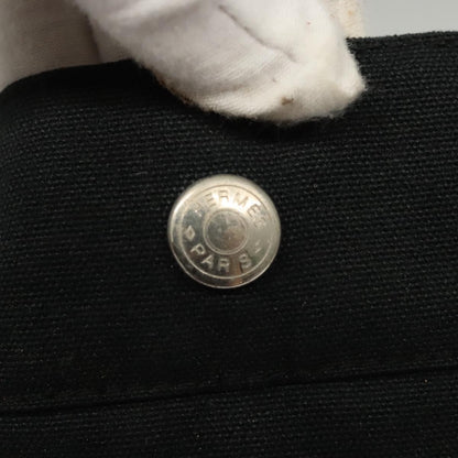 Hermes Fourre Tout Tote Canvas, BLACK, CANVAS, Tote bag