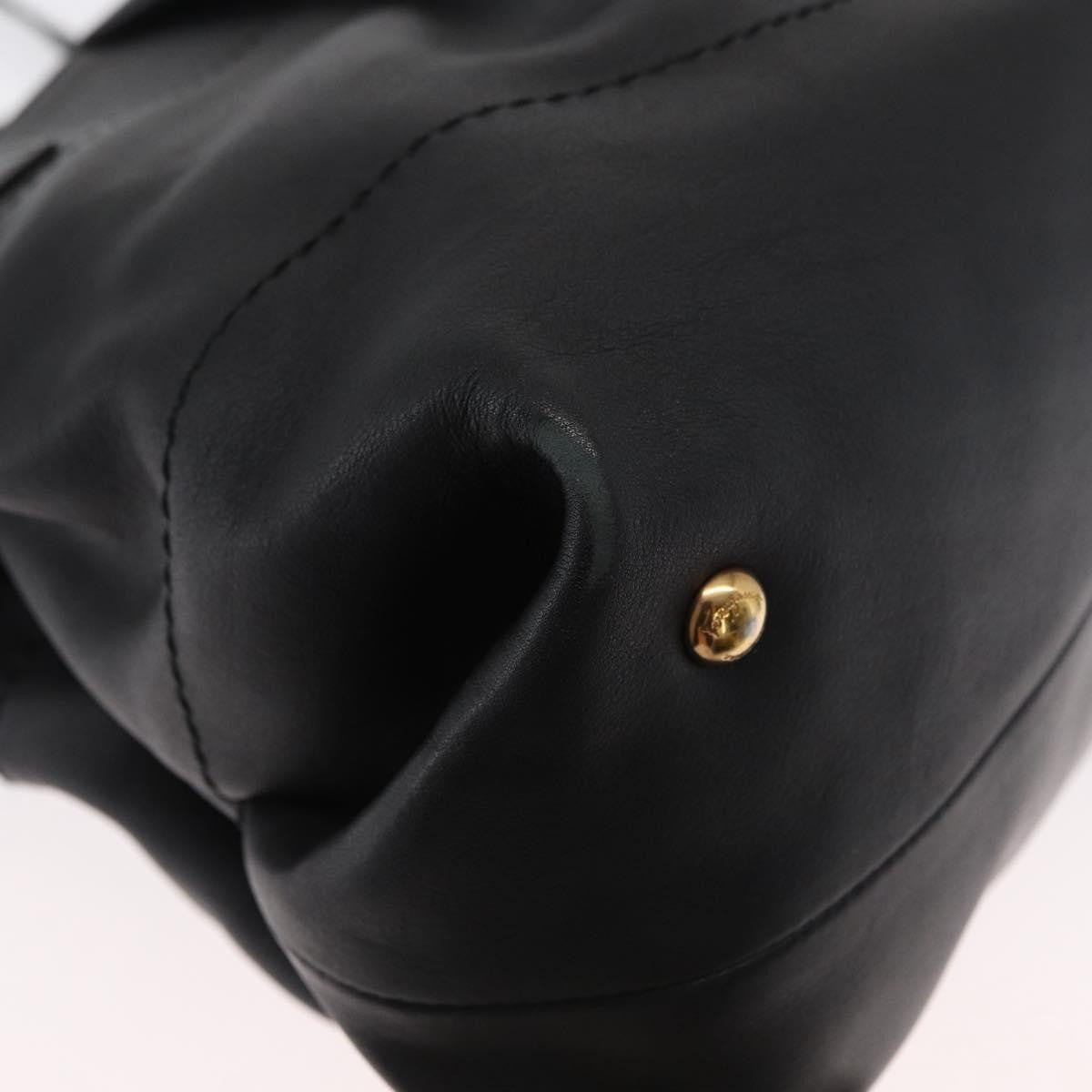 Salvatore Ferragamo W Chain Tote Leather, BLACK, LEATHER, Tote bag