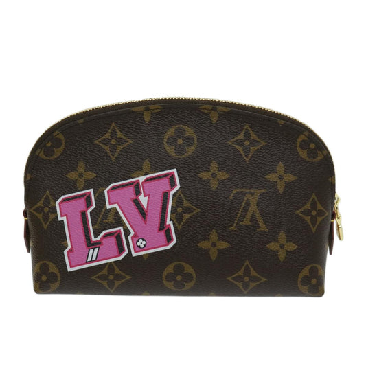 Louis Vuitton Cosmetic Pouch Limited Edition Patches Monogram Canvas, BROWN, CANVAS, Clutche & pouche