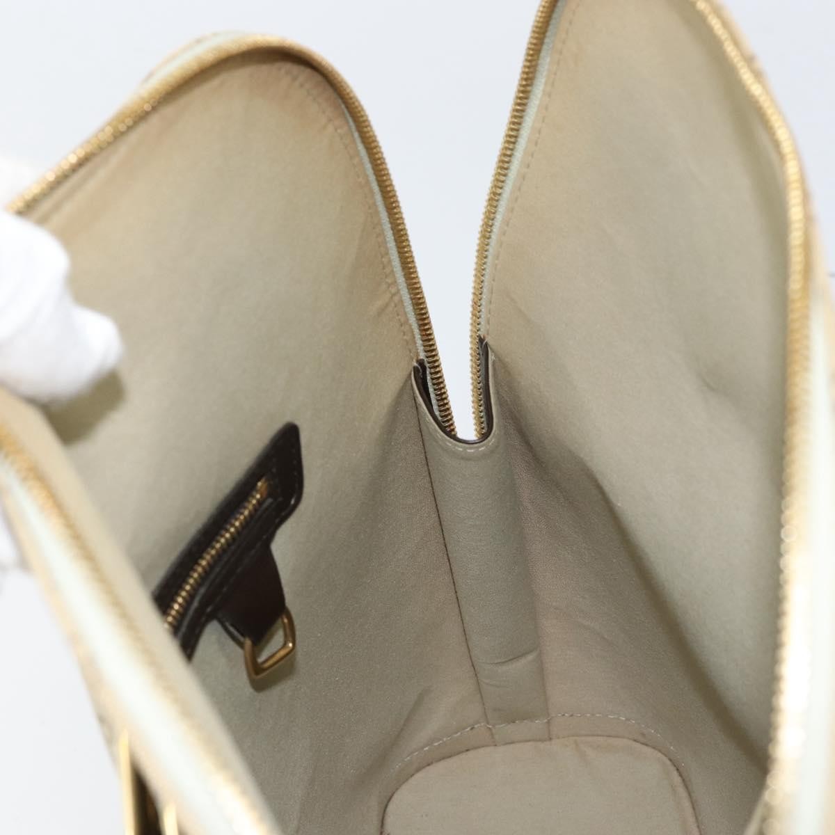 Louis Vuitton Alma Handbag Mini Lin Monogram, KHAKI, CANVAS, Handbag