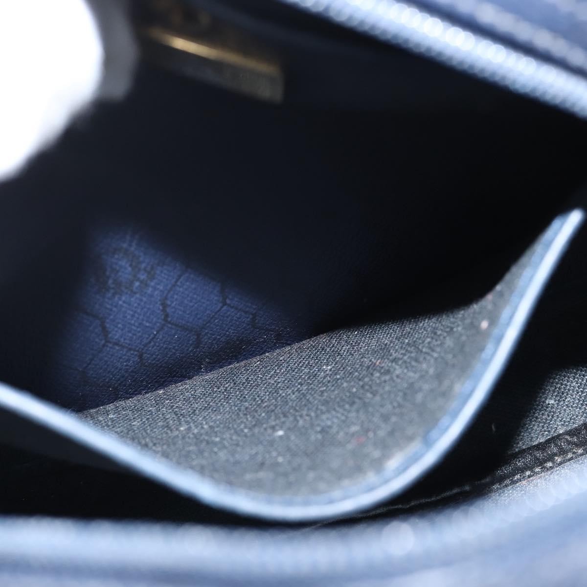 Christian Dior Vintage Honeycomb Shoulder Bag Canvas and Leather, NAVY, PVC, Shoulder bag