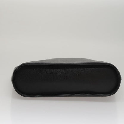 Chanel Vintage Metal Ring Tote Leather, BLACK, LEATHER, Tote bag