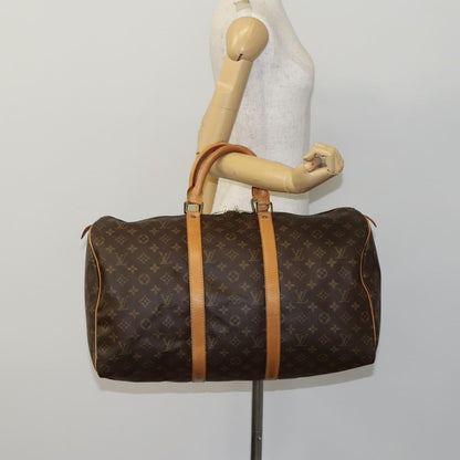 Louis Vuitton Keepall Bag Monogram Canvas, BROWN, CANVAS, Travel bag