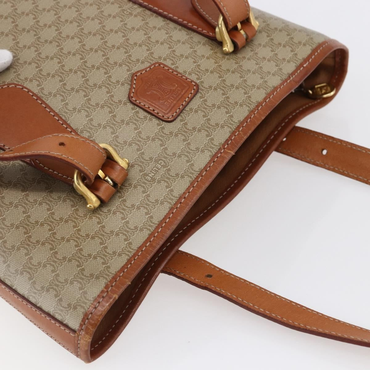 Celine Vintage Macadam Tote bag Canvas, BEIGE, PVC, Tote bag